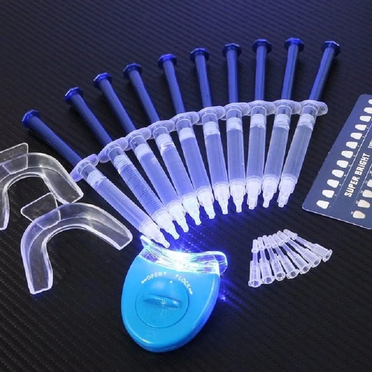 Professional Teeth Whitening Kit with Peroxide Gel and LED Light