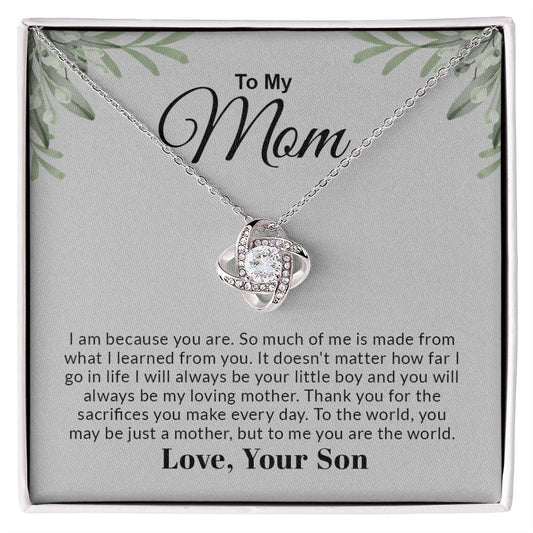 To My Mom | Thank You - Love Knot Necklace