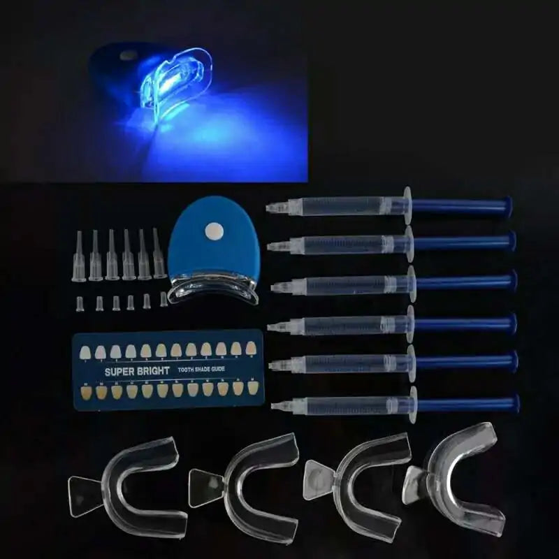 Professional Teeth Whitening Kit with Peroxide Gel and LED Light