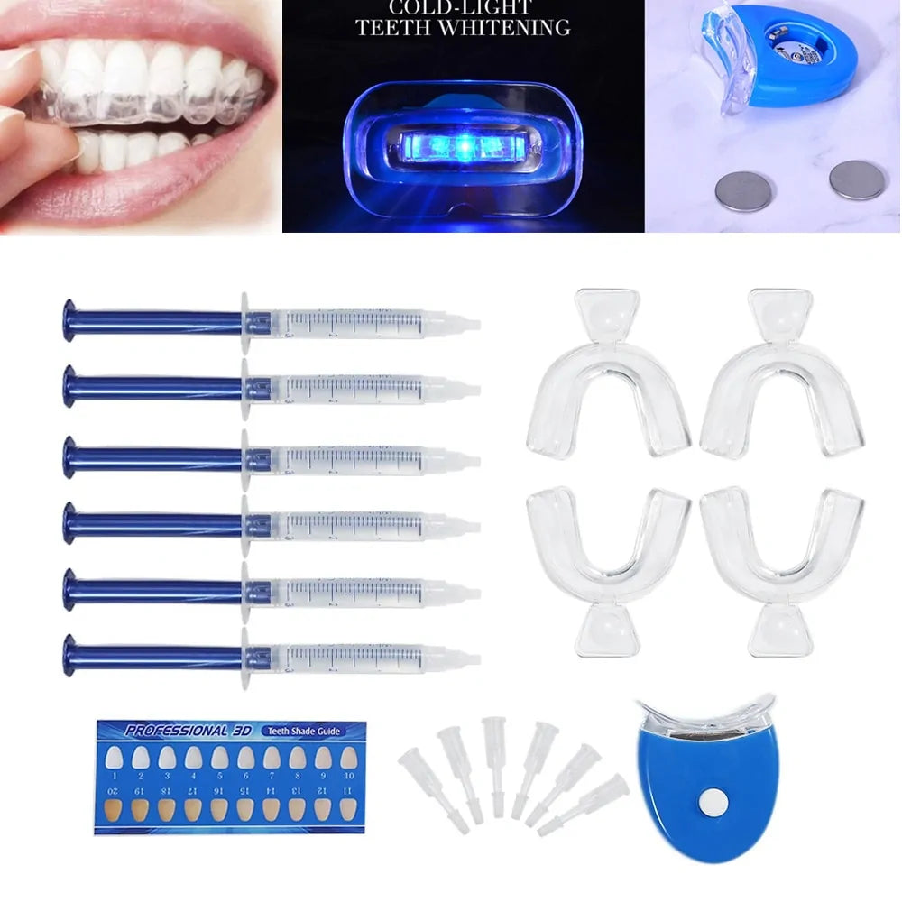 Professional Teeth Whitening Kit with Peroxide Gel and LED Light